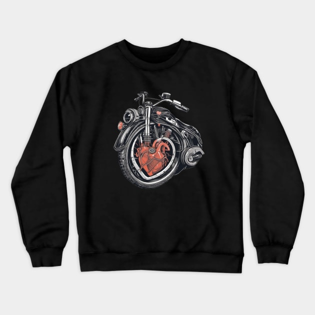 Motorbike love biker motorcycle rider design Crewneck Sweatshirt by Edgi